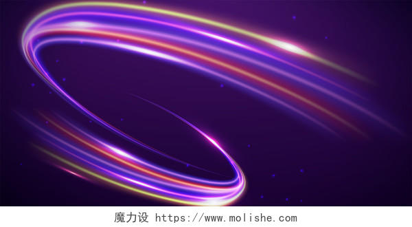 紫色未来科技彩色渐变科技空间抽象性光线展板背景